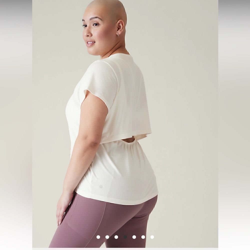 ATHLETA Air Out Cinch Tee Magnolia White 3X